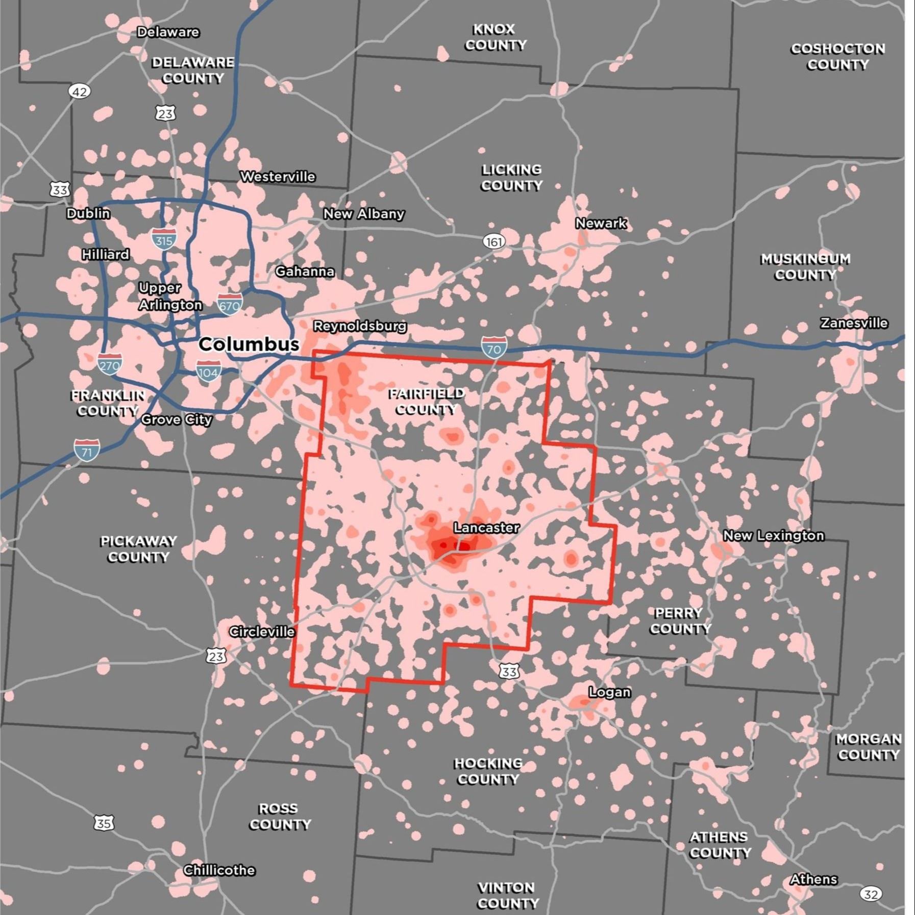 Fairfield County Commute Map_Work to Home